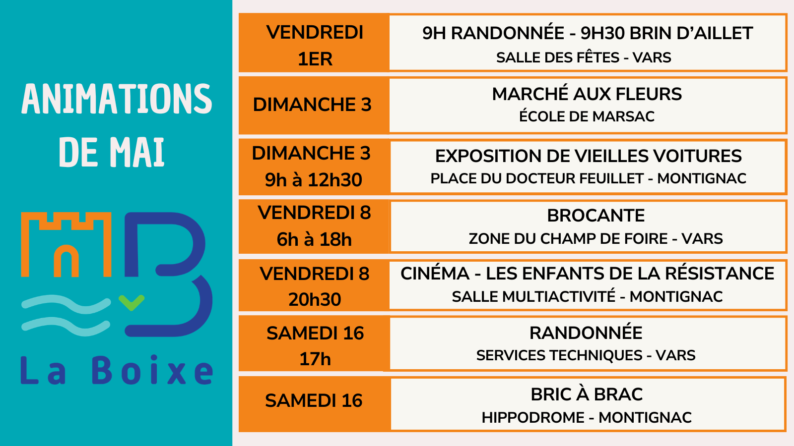 Programme des animations